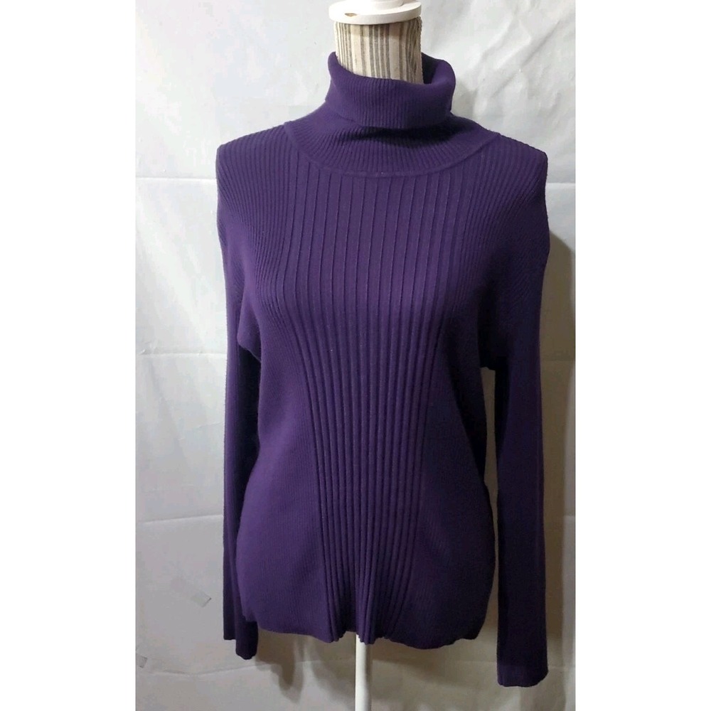 XL United States Sweater Long Sleeve Turtleneck Rayon/polyester Purple